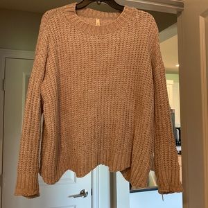 Chenille scalloped sweater